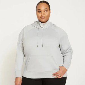 NEW Universal Standard FALLON FUNNEL NECK HOODIE, grey sky, size Large (22-24)